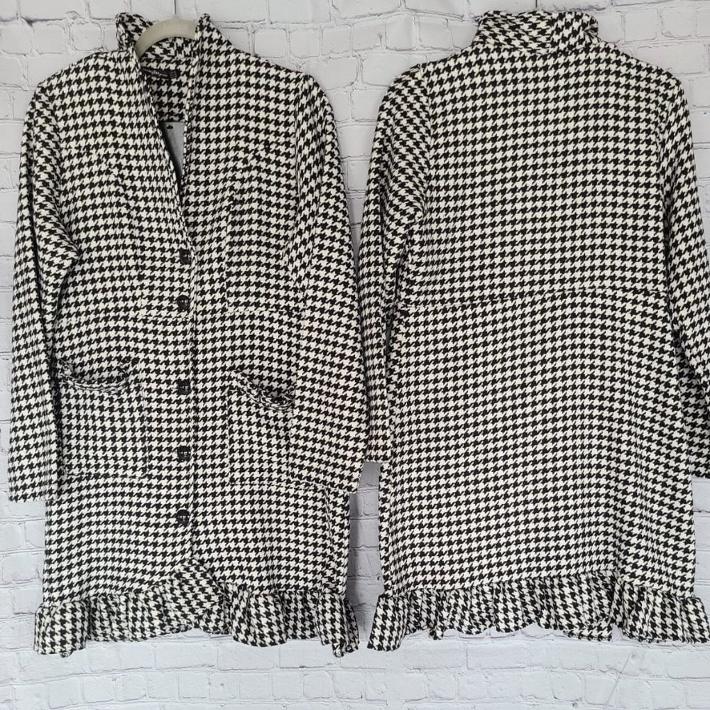 SUPER CHIC HOUNDSTOOTH PATTERN COAT